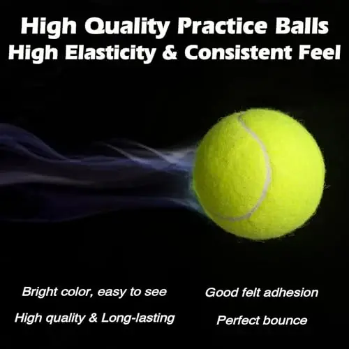 SUNEZLGO 12 Pack Tennis Balls, Advanced Pressure Training Tennis Balls Practice Balls, Tennis Balls for Dogs, Thickened Tennis with Mesh Bag for Transport, Beginner Exercise Ball, Sturdy High Elastic - 5