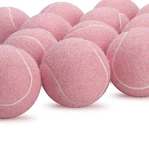 SUNEZLGO 12 Pack Tennis Balls, Advanced Pressure Training Tennis Balls Practice Balls, Tennis Balls for Dogs, Thickened Tennis with Mesh Bag for Transport, Beginner Exercise Ball, Sturdy High Elastic - 6