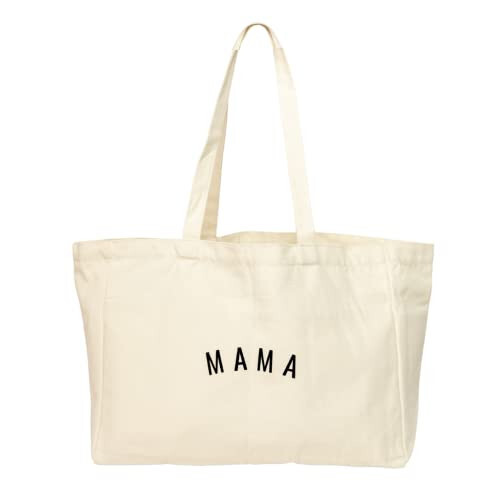 Sunflower Motherhood Mom Hospital Bag | Mama Canvas Tote Bag With Six Pocket Organization | Cute Tote Bags For Baby Shower Gifts For Mom | Mommy Bag for Hospital or Diaper Bag - Sunflower