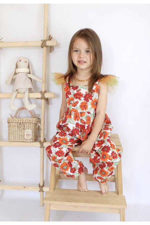 Sunflower Romper with Tulle Detail for Girls - 2