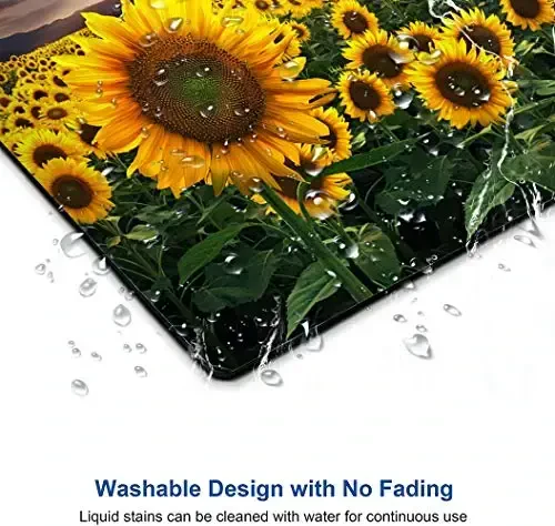 Sunflower sichqoncha yostig'i, gul kvadrat sichqoncha yostiqchalari U uchun sovg'a, sichqoncha mato kvadrat suv o'tkazmaydigan sichqoncha yostig'i Ofis noutbuki uchun sirpanmaydigan kauchuk sichqoncha yostiqchalari, 9,5