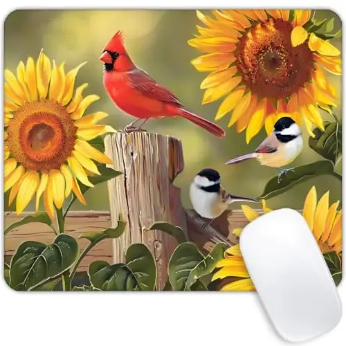 Sunflowers and Songbirds Mouse pad Customized Mousepad Non-Slip Rubber Base Mouse Pads for Computers Laptop Office Desk Accessories Mouse pad 