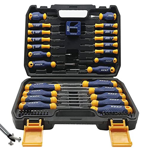 SUNHZMCKP Magnetic Screwdriver Set 66-Piece, S2- Alloy Tool Steel, Includes Slotted/Phillips/Torx Mini Precision Screwdriver, Replaceable Screwdriver Bits With Sturdy tool box - 13