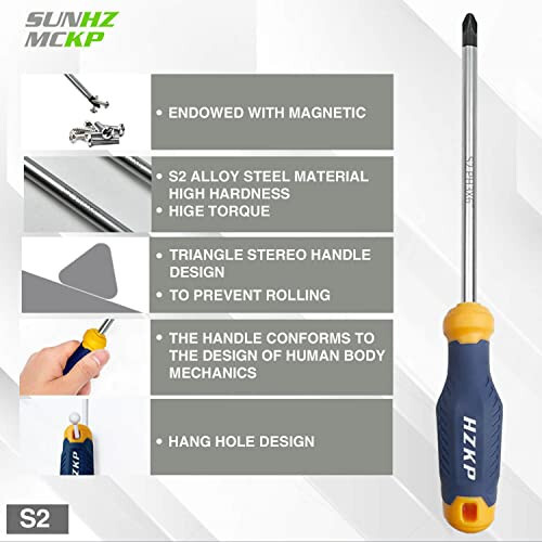 SUNHZMCKP Magnetic Screwdriver Set 66-Piece, S2- Alloy Tool Steel, Includes Slotted/Phillips/Torx Mini Precision Screwdriver, Replaceable Screwdriver Bits With Sturdy tool box - 16