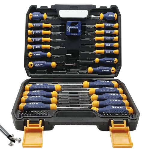 SUNHZMCKP Magnetic Screwdriver Set 66-Piece, S2- Alloy Tool Steel, Includes Slotted/Phillips/Torx Mini Precision Screwdriver, Replaceable Screwdriver Bits With Sturdy tool box - 7