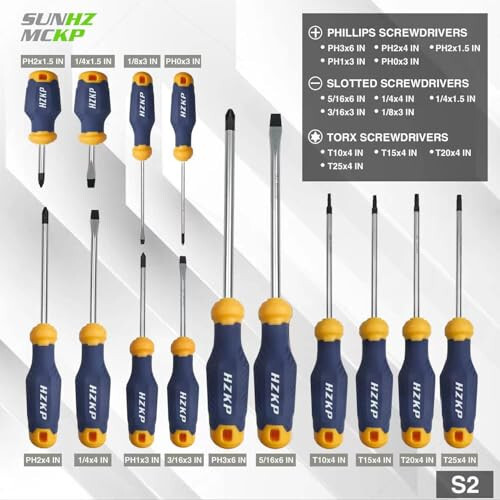 SUNHZMCKP Magnetic Screwdriver Set 66-Piece, S2- Alloy Tool Steel, Includes Slotted/Phillips/Torx Mini Precision Screwdriver, Replaceable Screwdriver Bits With Sturdy tool box - 9