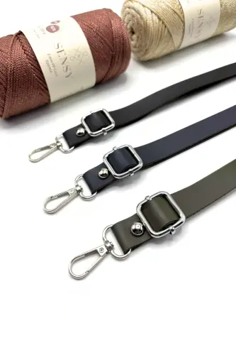 Suni Deri Ayarlı Çanta Sapı 135 Cm Haki-Haki - 8