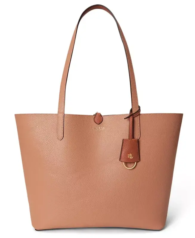 Faux-Leather Large Reversible Tote Bag - Red Terracotta/Pink Sienna - 3
