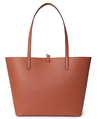 Faux-Leather Large Reversible Tote Bag - Red Terracotta/Pink Sienna - 4
