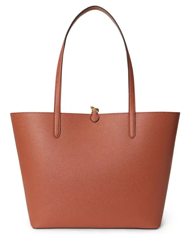 Faux-Leather Large Reversible Tote Bag - Red Terracotta/Pink Sienna - 4