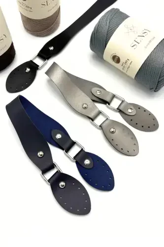 Suni Deri Çanta Sapı 43 Cm Gri-Gri - 6