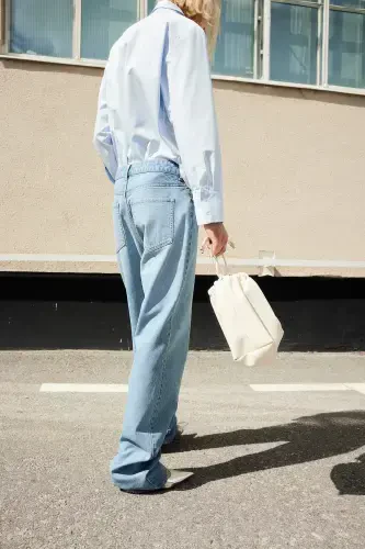 Suni olmosh bilan bezatilgan jinsi shim - H&M (1)