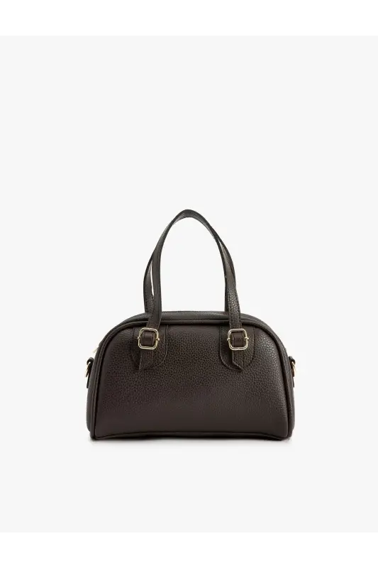 Suni Teri Fermuarli Askili Sapli Yelkali Sumka-Qahva - 2