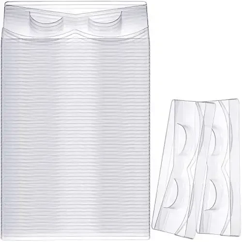 Sun'iy kirpiklarni qadoqlash qutisi uchun 100 ta plastmassa qutini ushlagich, butik go'zallik salonlari uchun sun'iy kirpiklarni saqlash qutisi (pushti) - 1