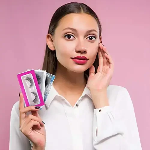 Sun'iy kirpiklarni qadoqlash qutisi uchun 100 ta plastmassa qutini ushlagich, butik go'zallik salonlari uchun sun'iy kirpiklarni saqlash qutisi (pushti) - 6