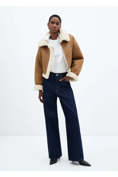 Sun'iy mo'ynali charm ko'rinishli palto - MANGO (1)