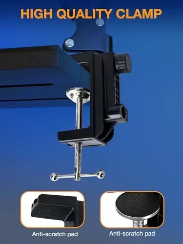 QuadCast Boom Arm, Mic Arm for Blue Yeti HyperX QuadCast SoloCast Fifine AM8 and Most Microphone, Mic Stand Desk with 3/8