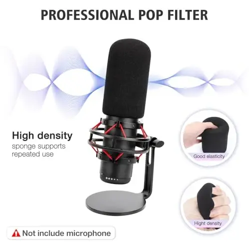 SUNMON HyperX QuadCast Boom Arm - Shamoldan himoya, ovoz yalıtımı va shovqinni kamaytirish bilan yangilangan qizil boom qo'l, 3/8