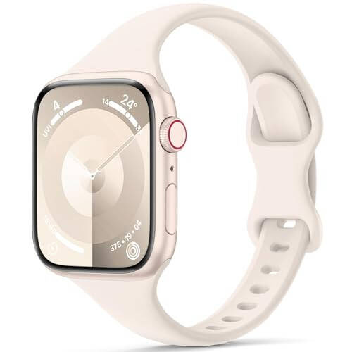 Sunnywoo Silikon Su Geçirmez Bant Değiştirme Bileklikler Apple Watch Band 38mm 40mm 41mm 42mm 44mm 45mm 49mm Kadınlar İçin, İnce Spor Kayış iWatch Apple Watch Serisi 9 8 7 6 5 4 3 SE Ultra - 1