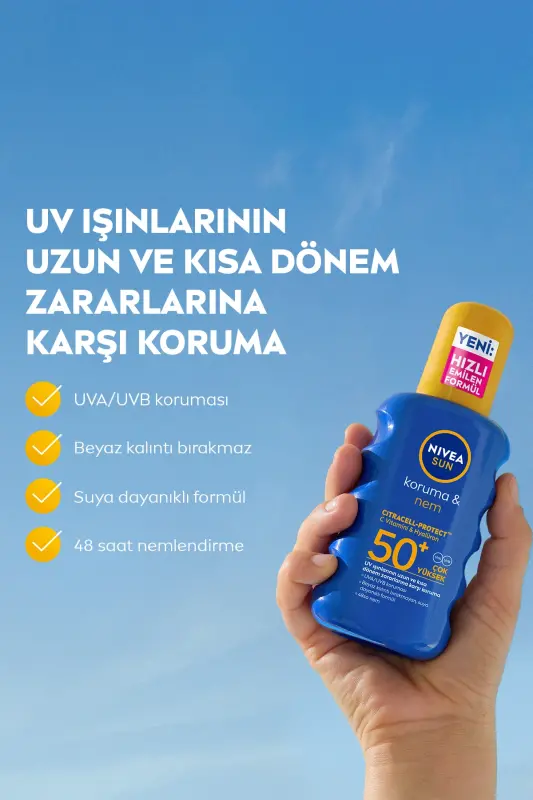 Sunscreen & Moisturizing Spray 200ml, Spf50, Water Resistant, UVA/UVB Protection - 3