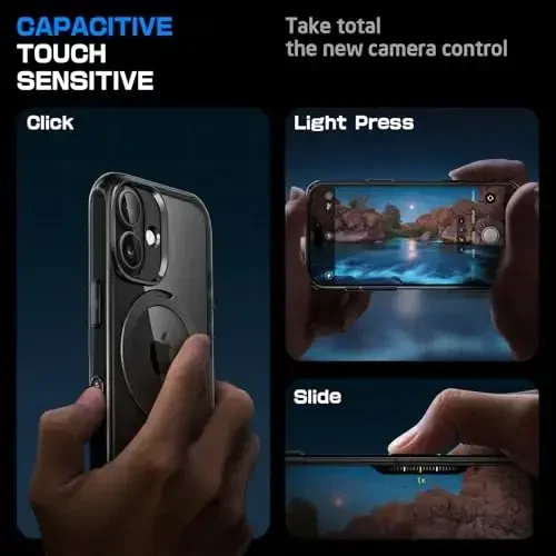 SUPCASE для iPhone 16 с кнопкой управления камерой (Unicorn Beetle Mag Stand), [совместим с MagSafe] Тонкий прозрачный защитный магнитный чехол для iPhone 16 6.1'' 2024, Dark - 2