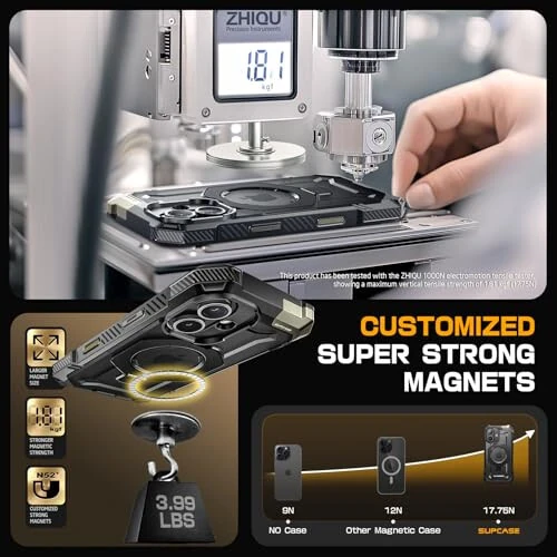 SUPCASE for iPhone 16 Case with Camera Control Capture Button (Unicorn Beetle Grip), [Compatible with MagSafe] Heavy Duty Rugged Magnetic Stand Phone Case for iPhone 16 6.1'' 2024, Black - 6