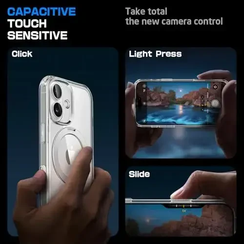 SUPCASE for iPhone 16 Case with Camera Control Capture Button (Unicorn Beetle Mag Stand), [Compatible with MagSafe] Slim Clear Protective Magnetic Phone Case for iPhone 16 6.1'' 2024, Crystal - 2