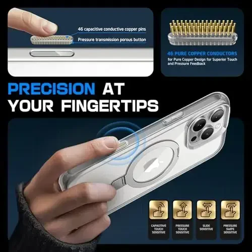 SUPCASE for iPhone 16 Pro Max Case with Camera Control Capture Button (Unicorn Beetle Mag), [Compatible with MagSafe] [Military-Grade Protection] Slim Clear Magnetic Phone Case (Crystal) - 3