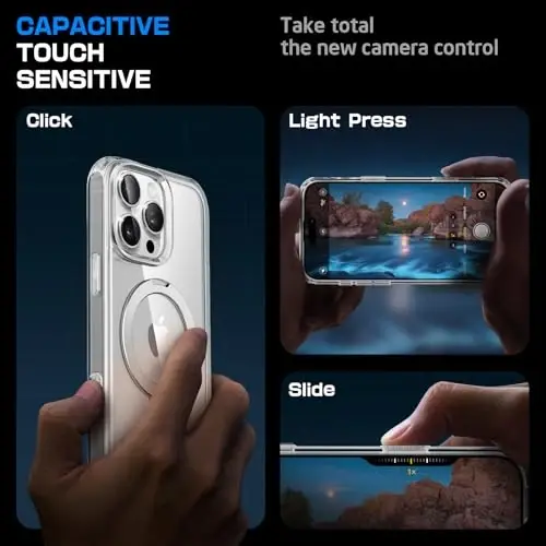 SUPCASE for iPhone 16 Pro Max Case with Camera Control Capture Button (Unicorn Beetle Mag), [Compatible with MagSafe] [Military-Grade Protection] Slim Clear Magnetic Phone Case (Crystal) - SUPCASE (1)