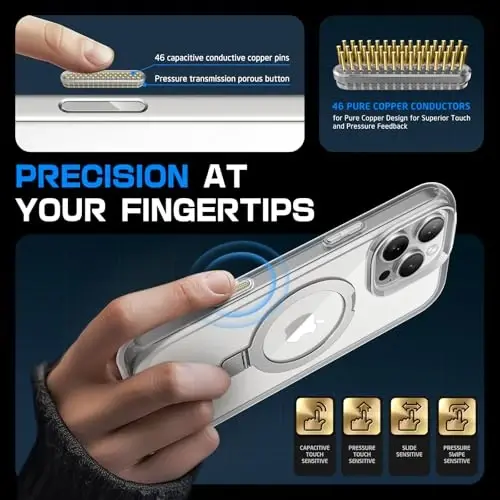 SUPCASE for iPhone 16 Pro Max Case with Camera Control Capture Button (Unicorn Beetle Mag), [Compatible with MagSafe] [Military-Grade Protection] Slim Clear Magnetic Phone Case (Crystal) - 3