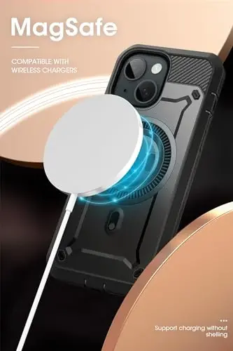 SUPCASE iPhone 15 Plus Kılıfı Askı İle, [MagSafe ile Uyumlu] [Dahili Ekran Koruyucu ve Kemer Klipsli] [Askeri Düzeyde Düşme Korumalı] iPhone 15 Plus İçin Manyetik Kılıf, Siyah - SUPCASE (1)