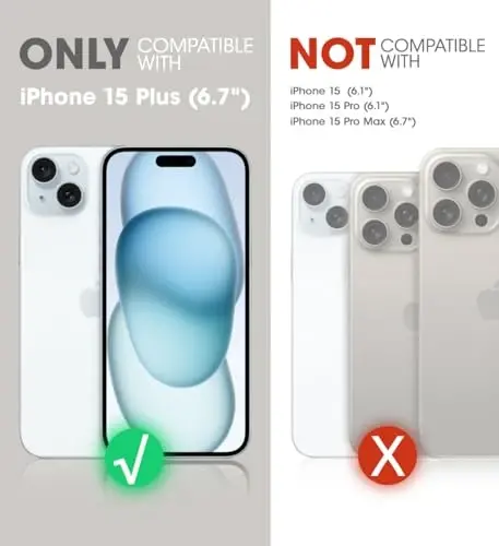 SUPCASE iPhone 15 Plus uchun stendli sumka, [MagSafe bilan mos] [Oʻrnatilgan ekran himoyasi va kamar klipi] [Harbiy darajadagi tushishdan himoya] iPhone 15 Plus uchun magnitli telefon sumkasi, Qora - 7