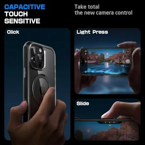 SUPCASE for iPhone 16 Pro Max Case with Camera Control Capture Button (Unicorn Beetle Mag), [Built-in Stand] [Compatible with MagSafe] [Military-Grade Protection] Slim Clear Magnetic Phone Case, Dark - 2