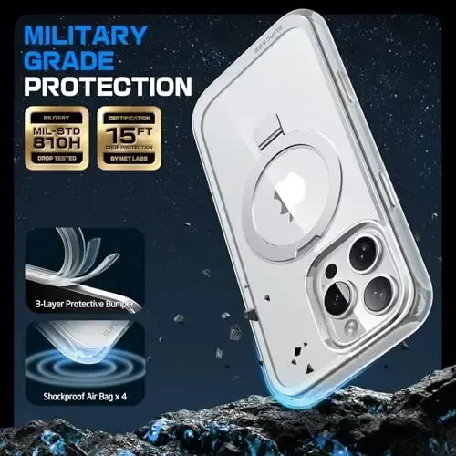 SUPCASE for iPhone 16 Pro Max Case with Camera Control Capture Button (Unicorn Beetle Mag), [Compatible with MagSafe] [Military-Grade Protection] Slim Clear Magnetic Phone Case (Crystal) - 5