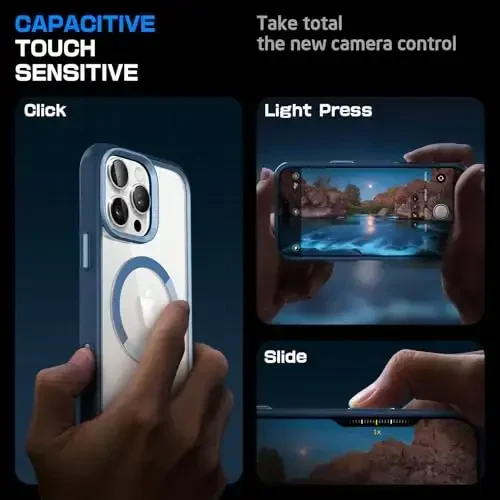 SUPCASE iPhone 16 Pro Max uchun g‘ilof Kamera boshqaruvining suratga olish tugmasi (Unicorn Beetle Mag), [MagSafe bilan mos] [Harbiy darajadagi himoya] Yengil shaffof magnitli telefon g‘ilofi (Azure) - SUPCASE (1)