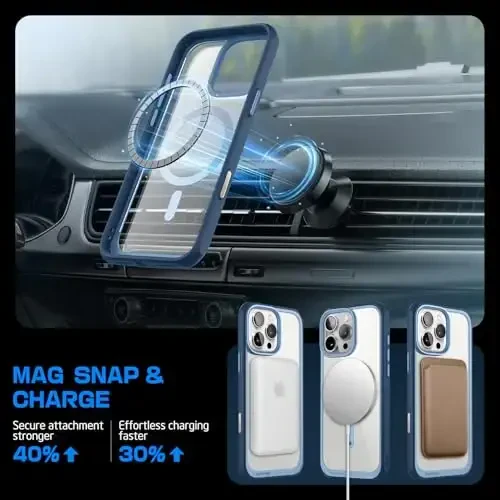 SUPCASE iPhone 16 Pro Max uchun g‘ilof Kamera boshqaruvining suratga olish tugmasi (Unicorn Beetle Mag), [MagSafe bilan mos] [Harbiy darajadagi himoya] Yengil shaffof magnitli telefon g‘ilofi (Azure) - 6