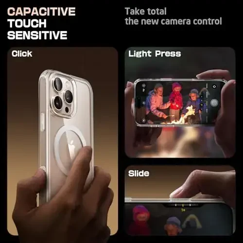 SUPCASE iPhone 16 Pro Max uchun kamera boshqaruv tutqichi tugmasi (Unicorn Beetle Mag) bilan g'ilof, [MagSafe bilan mos] [Harbiy darajadagi himoya] Yengil shaffof magnit telefon g'ilofi (Shaffof) - SUPCASE (1)