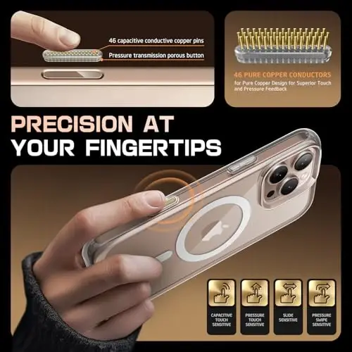 SUPCASE iPhone 16 Pro Max uchun kamera boshqaruv tutqichi tugmasi (Unicorn Beetle Mag) bilan g'ilof, [MagSafe bilan mos] [Harbiy darajadagi himoya] Yengil shaffof magnit telefon g'ilofi (Shaffof) - 3