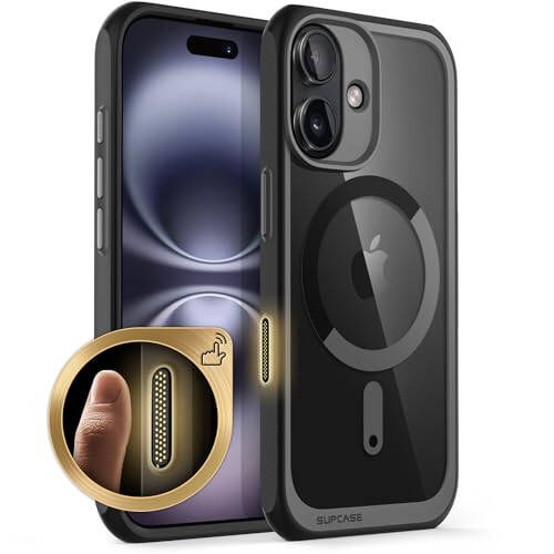 SUPCASE iPhone 16 uchun Kamera boshqaruv tugmachasi bilan g'ilof (Unicorn Beetle Mag), [MagSafe bilan mos] iPhone 16 6.1'' 2024 uchun ingichka zarbga chidamli magnit telefon g'ilofi, Qora - 5