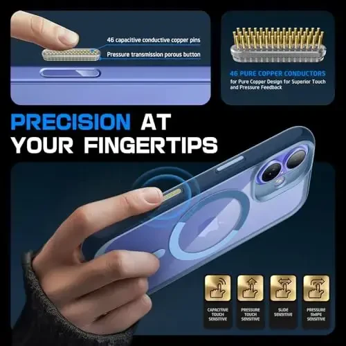 SUPCASE iPhone 16 uchun kamera boshqaruv tugmachasiga ega g'ilof (Unicorn Beetle Mag), [MagSafe bilan mos keladi] iPhone 16 6.1'' 2024 uchun yupqa zarbaga chidamli magnit telefon g'ilofi, shaffof - 3