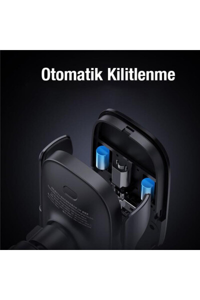 Super Car Charger LED Lighted Automatic Locking Wireless 15w Car Charger Car Phone Holder - 12