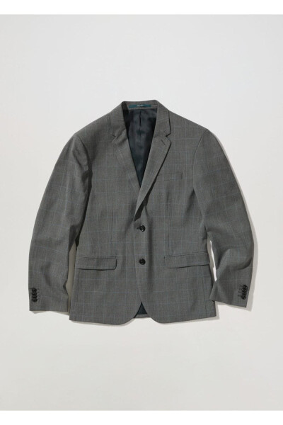 Süper Dar Kesimli Blazer Ceket - Orta Gri - 3