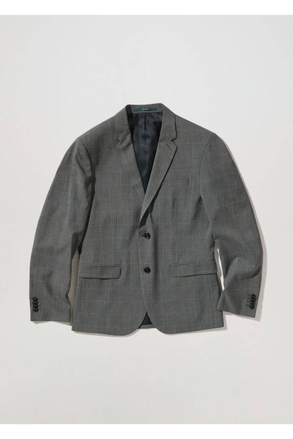 Süper Dar Kesimli Blazer Ceket - Orta Gri - 3