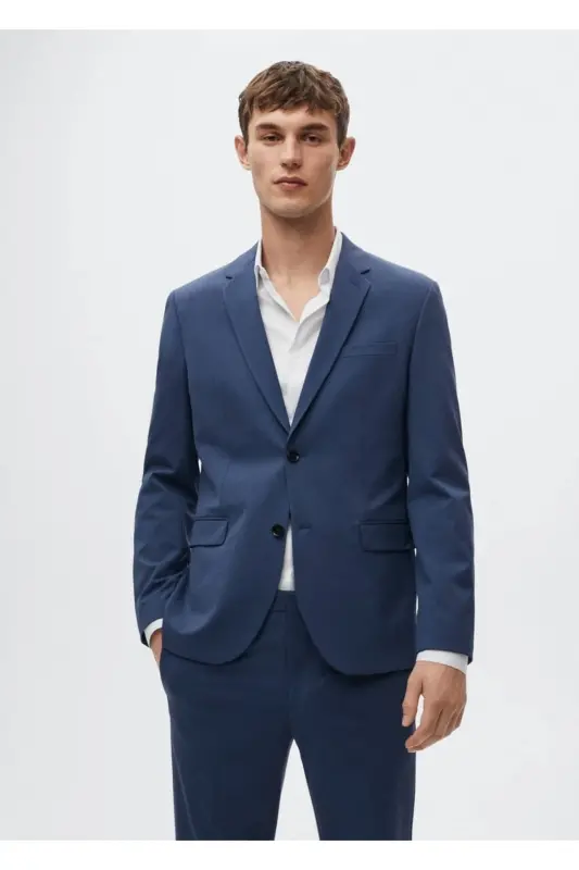 Süper Dar Kesimli Blazer Ceket - Mürekkep Mavisi - 1