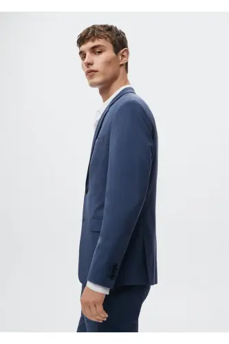 Süper Dar Kesimli Blazer Ceket - Mürekkep Mavisi - 5