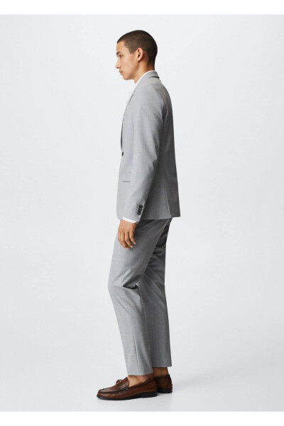 Süper Dar Kesimli Kareli Blazer Ceket - 6