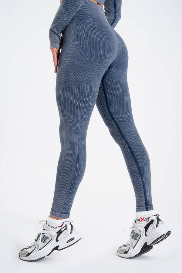 Süper Esnek Streç Asit Tayt (Takım Değildir)-LACİVERT - 3