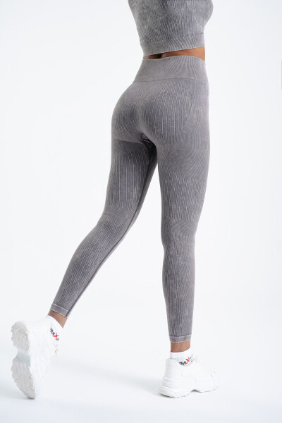 Süper Esnek Streç Asit Tayt (Takım Değildir)-GRİ - 3