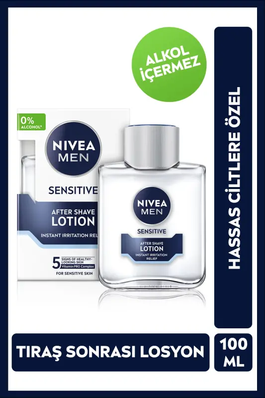 Super Men Sezgir Teriga Keyin Losyon 100 ml, Sezgir Teri Uchun Spirtsiz - NIVEA