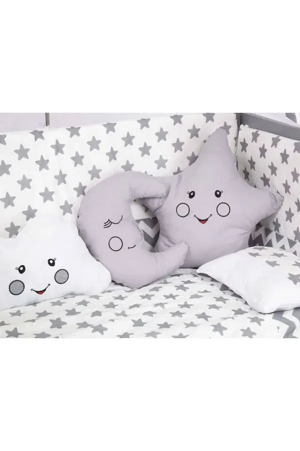 Super Natural yog'och beshik 4 pog'onali kulrang ona yonida - 4